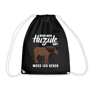 Huzule Witz mit Pferd für Reiter - Turnbeutel - Schwarz - Vorne