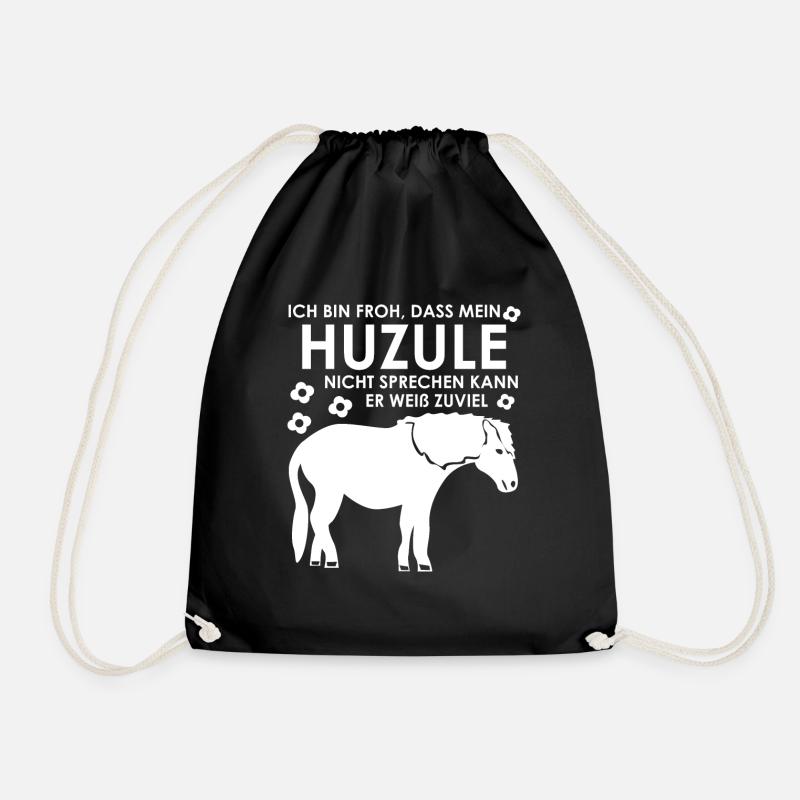 Huzule Spruch mit Pferd für Reiter - Turnbeutel - Schwarz