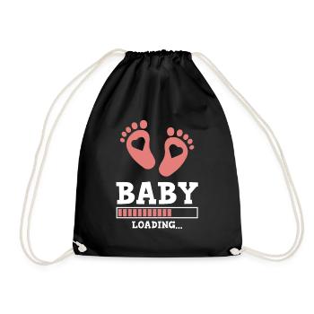 slogan de chargement de bébé - Sac de sport léger - noir - Devant
