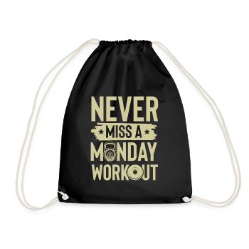 Monday workout - Drawstring Bag - black - Front