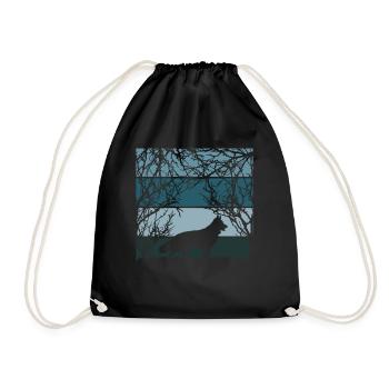 White Shepherd Nature Shepherd Dogs - Drawstring Bag - black - Front