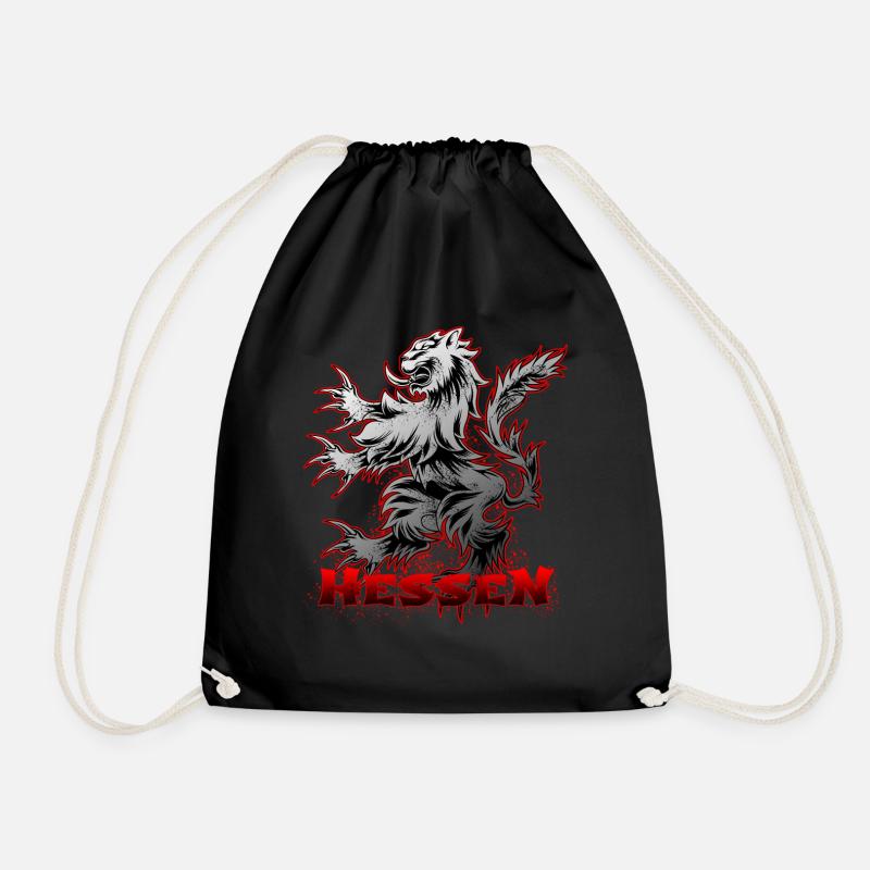 Hessisches Design "Hessen-Logo" - Turnbeutel - Schwarz