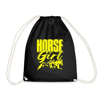 chevaux filles - Sac de sport léger - noir - Devant