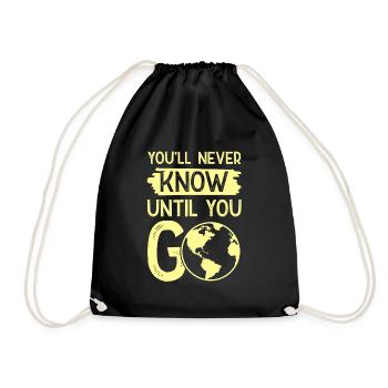 travel travel - Drawstring Bag - black - Front