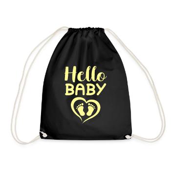hello baby - Turnbeutel - Schwarz - Vorne
