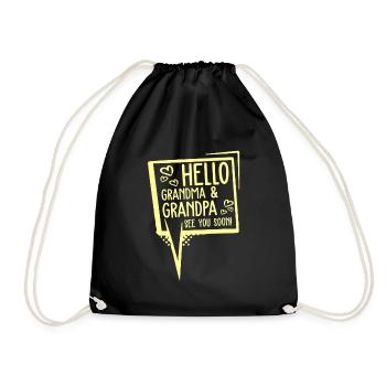 opa grandma baby - Drawstring Bag - black - Front