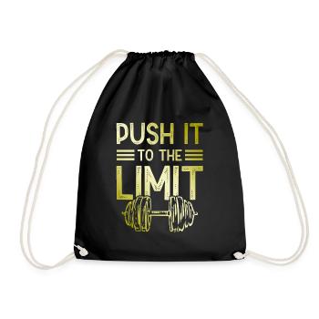 push it limit fitness - Turnbeutel - Schwarz - Vorne