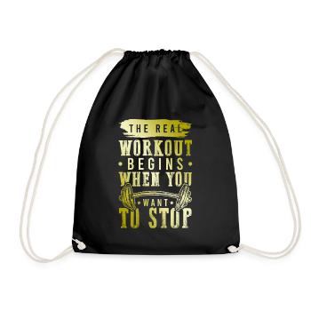 workout fitness - Drawstring Bag - black - Front