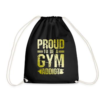 gym fitness - Drawstring Bag - black - Front