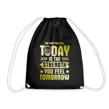 strong fitness - Drawstring Bag - black - Front