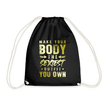 fitness corporel sexy - Sac de sport léger - noir - Devant