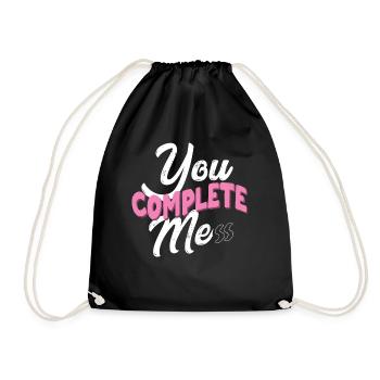You complete me, chaos - Drawstring Bag - black - Front