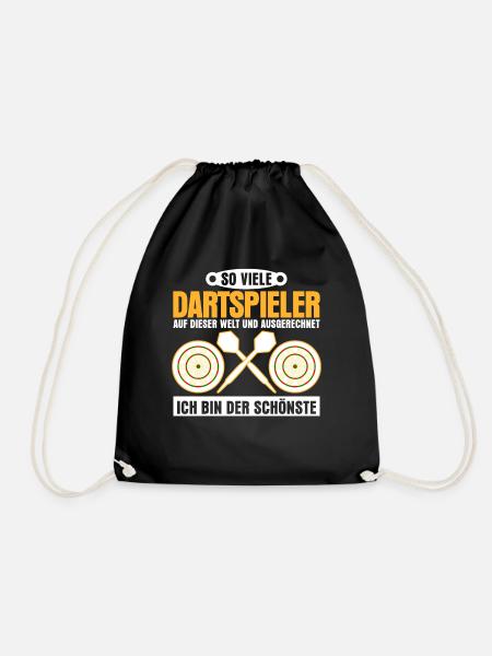 Darts Dartpfeil Dartscheibe Dartspieler - Turnbeutel - Schwarz