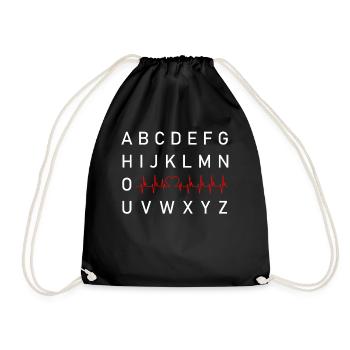 PQRST Nurse, Nursing - Drawstring Bag - black - Front