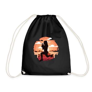 HIIT Fitness Woman - Drawstring Bag - black - Front