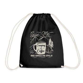 Camping et café, amateurs de plein air - Sac de sport léger - noir - Devant