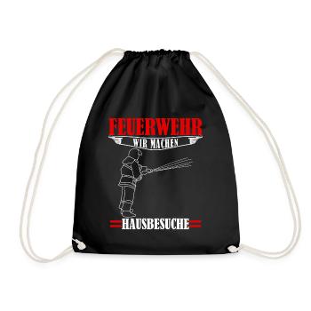 Jugendfeuerwehr Hausbesuch Feuerwehr - Turnbeutel - Schwarz - Vorne