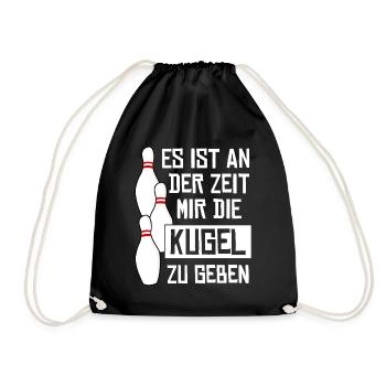 Kegeln Kugel Kegelbahn Kegelverein - Turnbeutel - Schwarz - Vorne