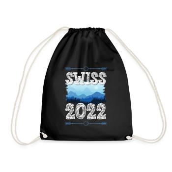 Swiss 2022 - Drawstring Bag - black - Front