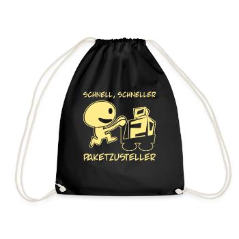 Paketzusteller Postbote Witz Paketbote - Turnbeutel - Schwarz - Vorne