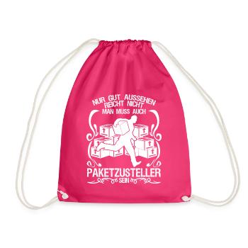 Paketzusteller Postbote Paketbote - Turnbeutel - Fuchsia - Vorne