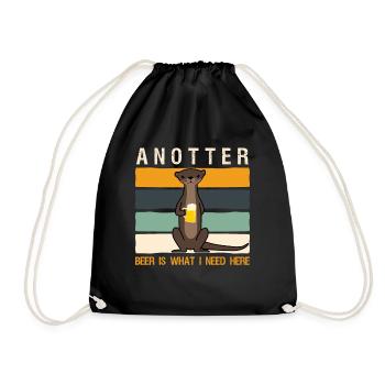 Otter Anotter Beer Otters - Drawstring Bag - black - Front