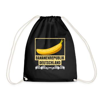 Bananenrepublik Banane Deutschland - Turnbeutel - Schwarz - Vorne