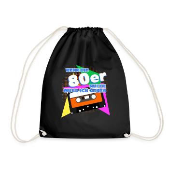 80s Disco 1980 80er Jahre - Turnbeutel - Schwarz - Vorne