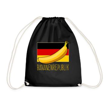 Bananenrepublik Flagge Deutschland - Turnbeutel - Schwarz - Vorne
