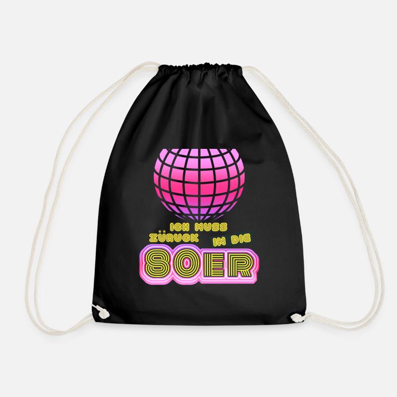 80s Disco Back to the 80s 1980 - Drawstring Bag - black