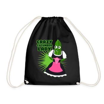 Gurken Dirndl Gurke - Turnbeutel - Schwarz - Vorne