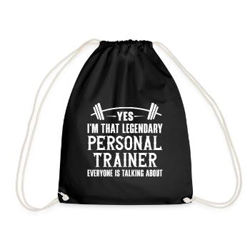 Fitness Workout Motivation Personal Trainer - Drawstring Bag - black - Front