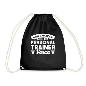 Fitness Workout Motivation Personal Trainer - Drawstring Bag - black - Front