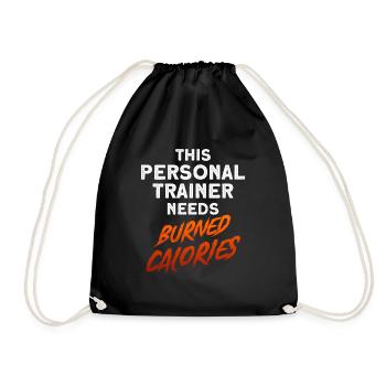 Fitness Workout Motivation Personal Trainer - Drawstring Bag - black - Front