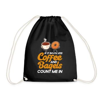 Bagel Food Gift Bagel - Drawstring Bag - black - Front