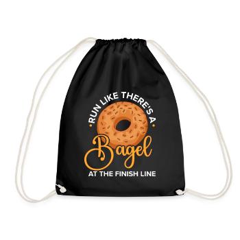 Bagel Food Gift Bagel - Drawstring Bag - black - Front