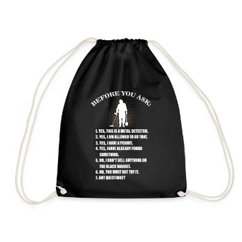 Détection de métaux, détecteur de métaux - Sac de sport léger - noir - Devant