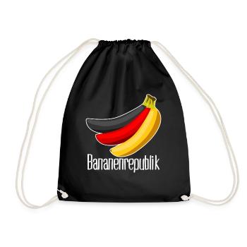 Bananenrepublik Deutschland Flagge - Turnbeutel - Schwarz - Vorne