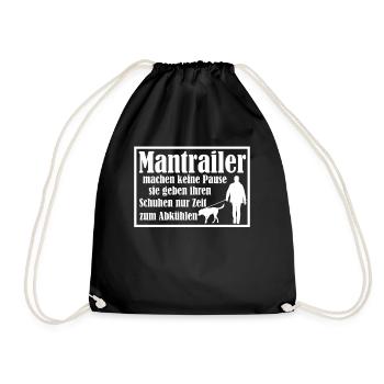 Mantrailing Suchhund Spruch Mantrailer - Turnbeutel - Schwarz - Vorne