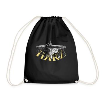 Harz Harz hiking holiday Brocken - Drawstring Bag - black - Front