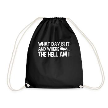 Flight Attendant Stewardess Cabin Crew - Drawstring Bag - black - Front