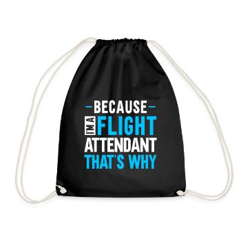 Flight Attendant Stewardess Cabin Crew - Drawstring Bag - black - Front