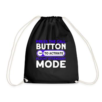 Flight Attendant Stewardess Cabin Crew - Drawstring Bag - black - Front