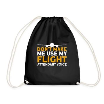 Flight Attendant Stewardess Cabin Crew - Drawstring Bag - black - Front