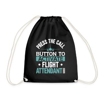 Flight Attendant Stewardess Cabin Crew - Drawstring Bag - black - Front