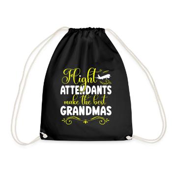 Flight Attendant Stewardess Cabin Crew - Drawstring Bag - black - Front