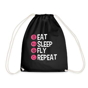 Flight Attendant Stewardess Cabin Crew - Drawstring Bag - black - Front