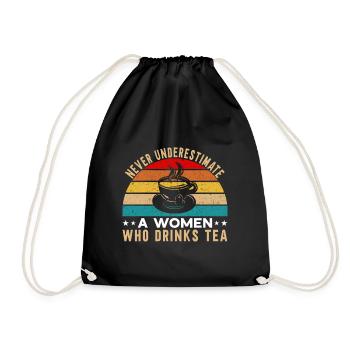 Tea Drinker Tea Lover Gift Tea - Drawstring Bag - black - Front
