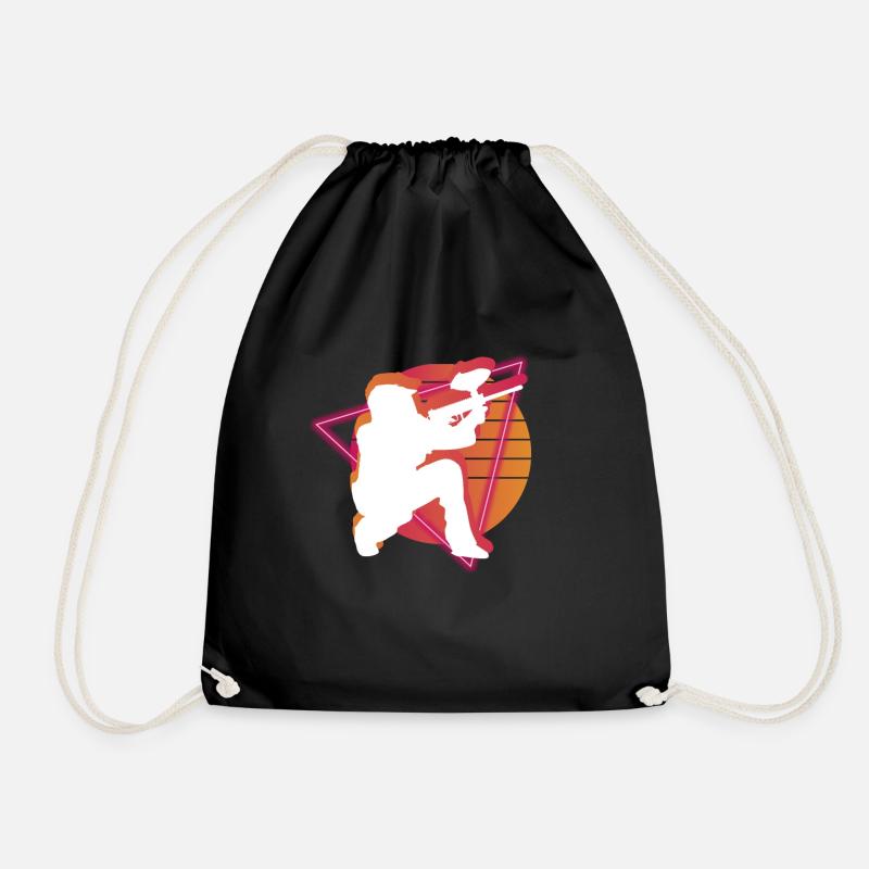 Vaporwave Paintball - Drawstring Bag - black