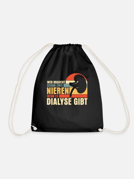 Dialyse Niere Nieren Dialysepatient - Turnbeutel - Schwarz